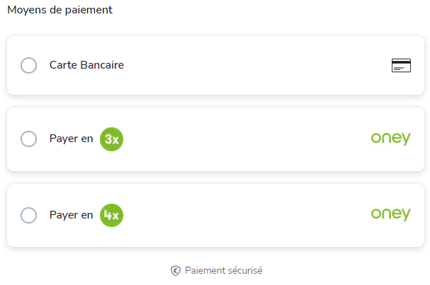 Réglez vos achats en 3 fois ou 4 fois par carte bancaire