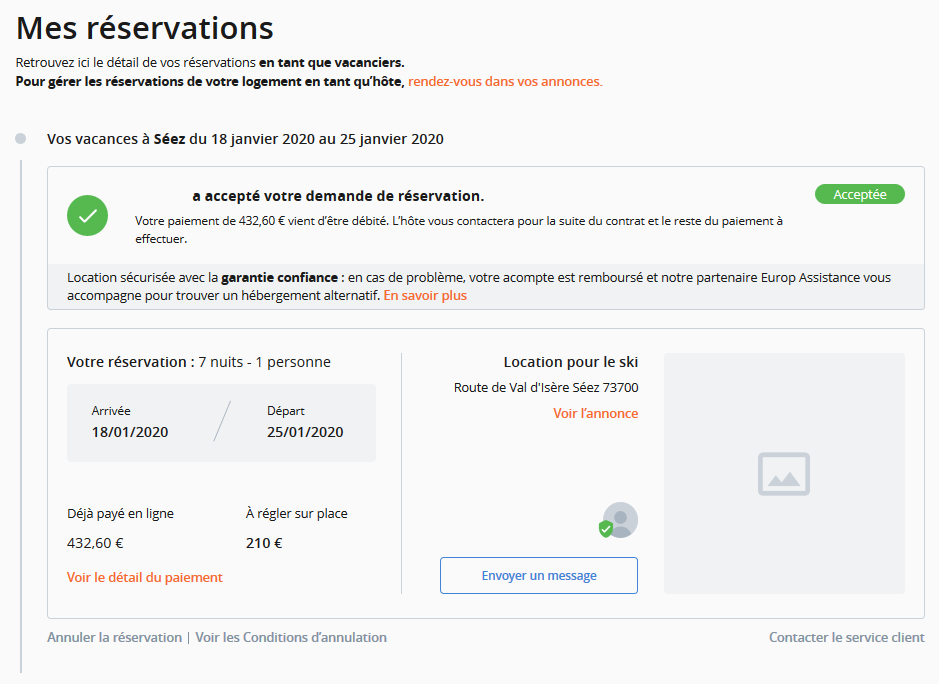 mes reservations leboncoin