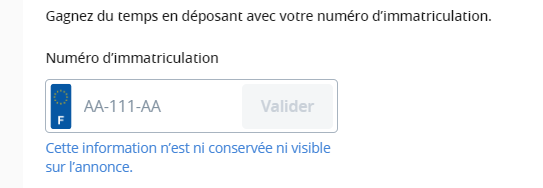 numero immatriculation leboncoin