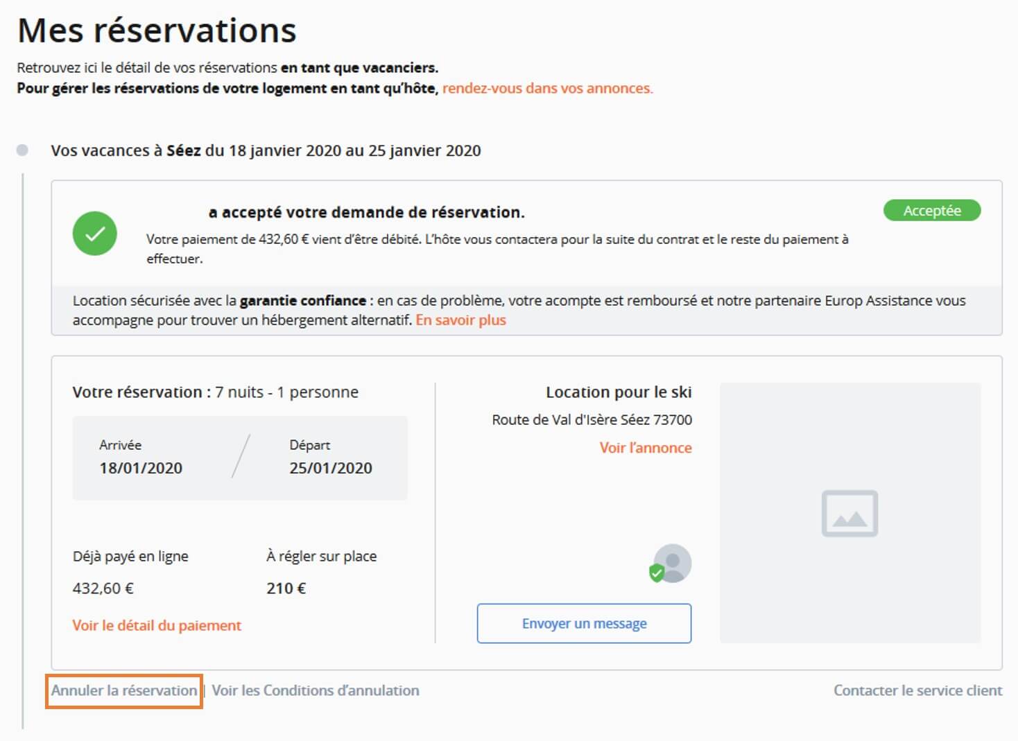 annuler une reservation leboncoin
