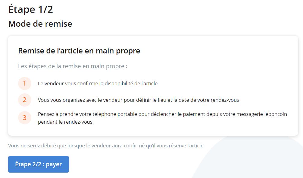 Acheteur les étapes d